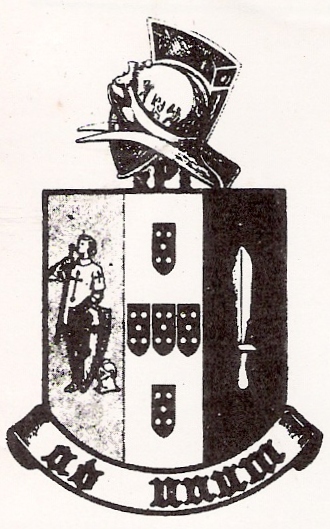 O antigo "brasão" da Escola Prática de Infantaria incluía a imagem do Santo Contestável