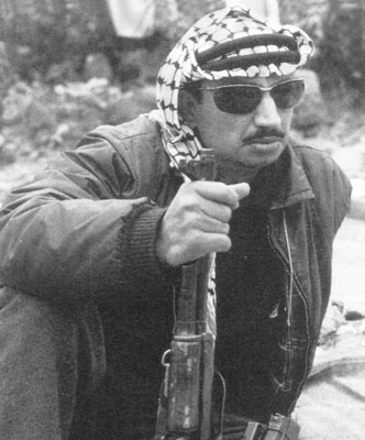 Anos 70: YASSER ARAFAT, líder dos guerrilheiros fedayins da AL-FATAH. (Foto "Passia")
