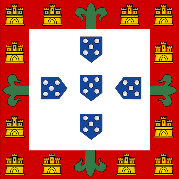 O Estandarte da ONMP foi inspirado na bandeira d'El Rei D.JOÂO I. (Desenho de arquivo)