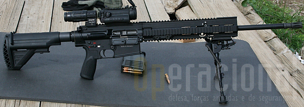 Uma das HK 417 7,65mm testadas na Serra da Carregueira