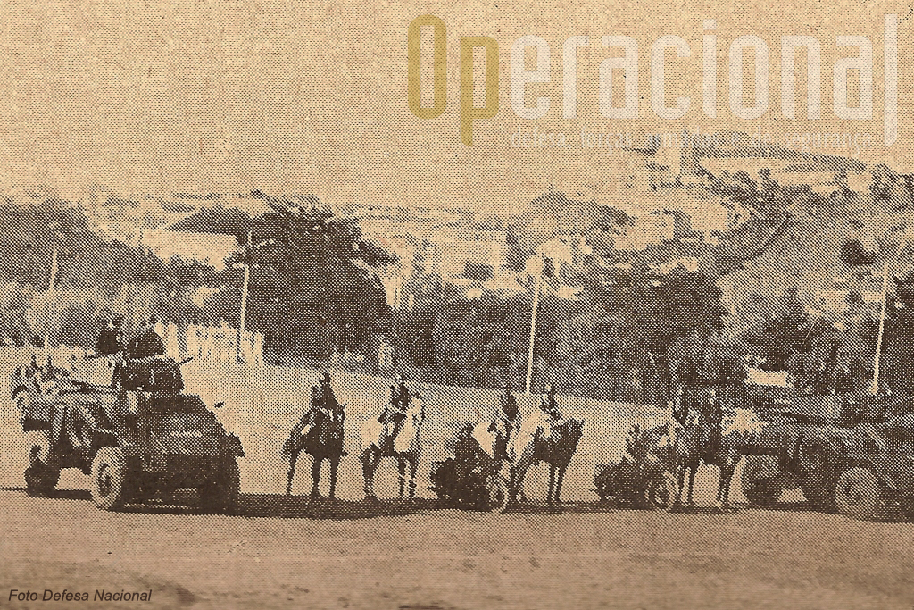 Embora de fraca qualidade esta fotografia ilustra bem os meios em uso no final da II Guerra Mundial em Portugal.