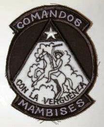 Distintivo de identificação da Organização Paramilitar «COMANDOS MAMBISES». (Col. do Autor / réplica comercializada em Miami / EUA)