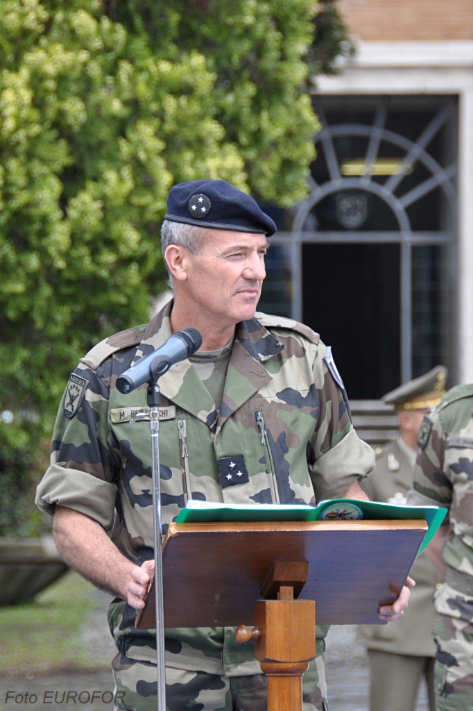 Marc Bertucchi do Exército Francês comandou a EUROFOR desde 19 de Setembro de 2008. 