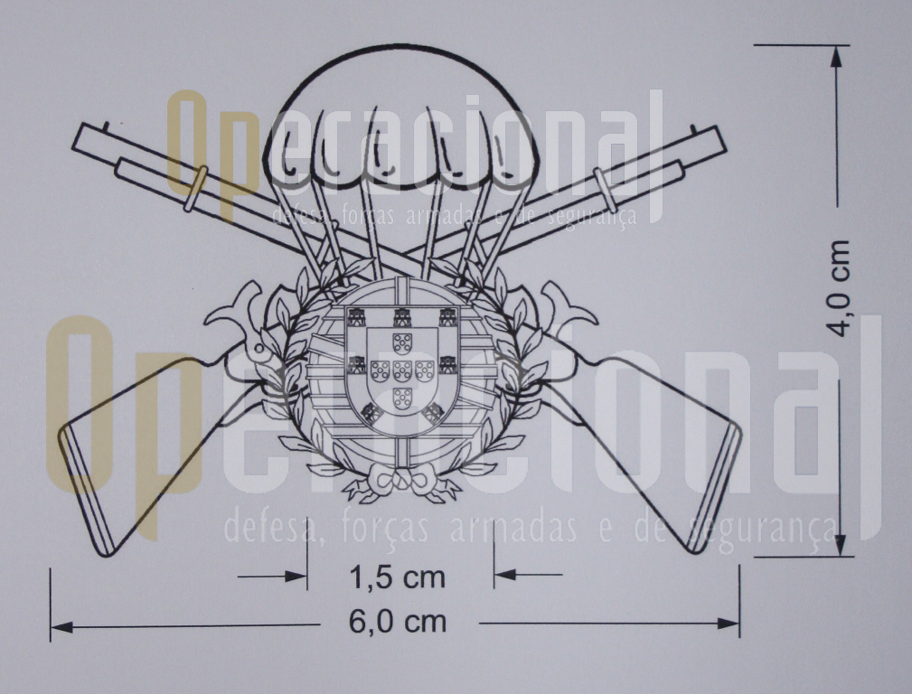 Desenho gráfico do distintivo de qualificação do Curso de «OPERAÇÕES AEROTERRESTRES».(*)