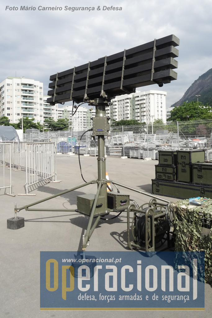O radar de vigilância SABER M60, desenvolvido no Brasil e já em serviço operacional, para defesa anti-aérea a baixa altitude. (Sistema de Acompanhamento de alvos aéreos Baseado em Emissão de Radiofrequência)