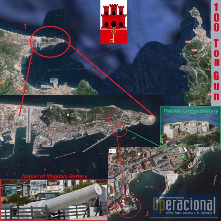 Gibraltar tem uma localização estratégica entre a Europa e África e a baía defendida pelo canhão de 100 toneladas, também tinha. Cobria toda a baía de Algeciras  