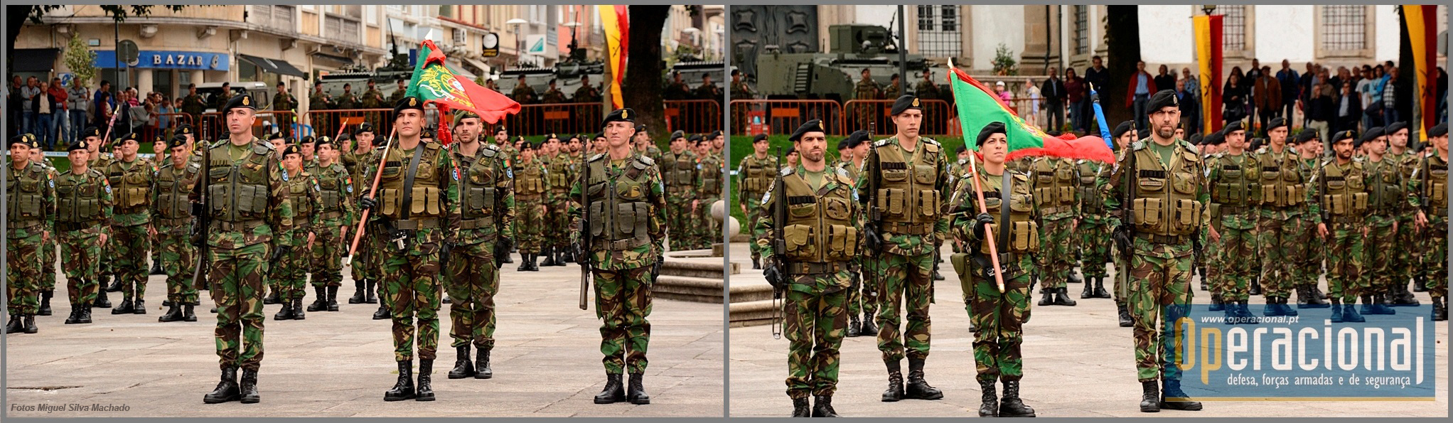 Os Estandartes Nacionais das duas Forças Nacionais Destacadas, durante o treino para a sua derradeira cerimónia militar.