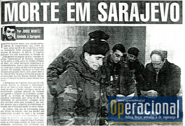 25JAN1996 - A Capital, com o único jornalista da imprensa escrita portuguesa em Sarajevo no dia do acidente, estava em posição privilegiada para cobrir estas primeiras horas dramáticas que se seguiram ao acidente. 