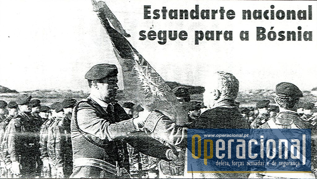 Área Militar de S. Jacinto, 15 de Janeiro de 1996. O Presidente da República entregou ao 2.º Batalhão de Infantaria Aerotransportado da Brigada Aerotransportada Independente do Exército Português o Estandarte Nacional.