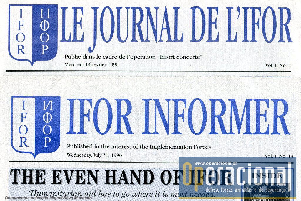Este artigo abrange todos os números do jornal desde o seu n.º 1 (14FEV96) ao 13.º (31JUL96). Aliatóriamente escolhemos as versões em francês e inglês para publicar.