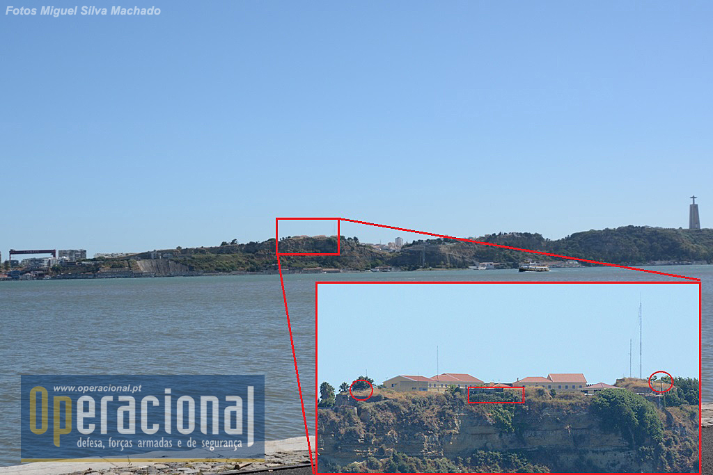 O Forte de Almada visto de Lisboa, da margem direita do Tejo.